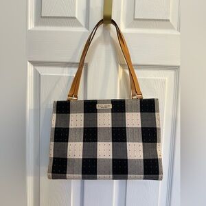 Unique Kate Spade black & white Gingham with red polka dot shoulder bag
